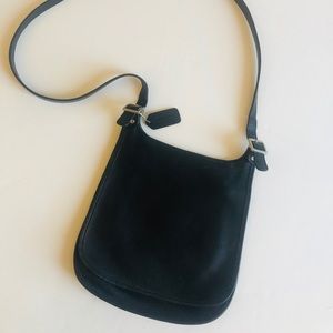 Vintage Coach Cross Body Bag Black Leather